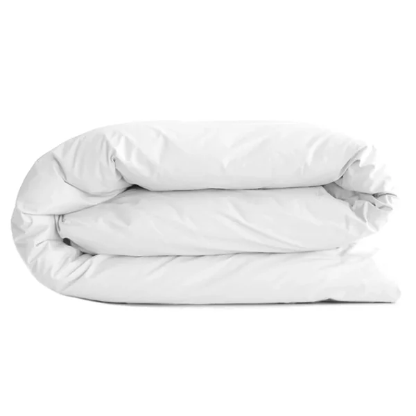 Housse de couette uni 240x220 cm percale de coton MANOIR blanc Neige