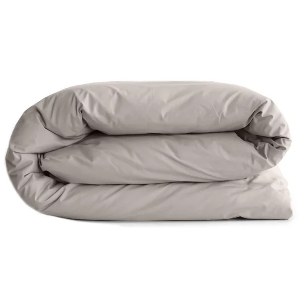 Housse de couette uni 260x240 cm percale de coton MANOIR gris Cendre