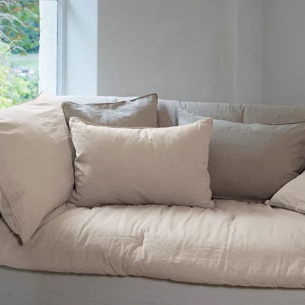 Housse de coussin 45x45 cm 50% lin et 50% coton collection OPERA DECO ficelle
