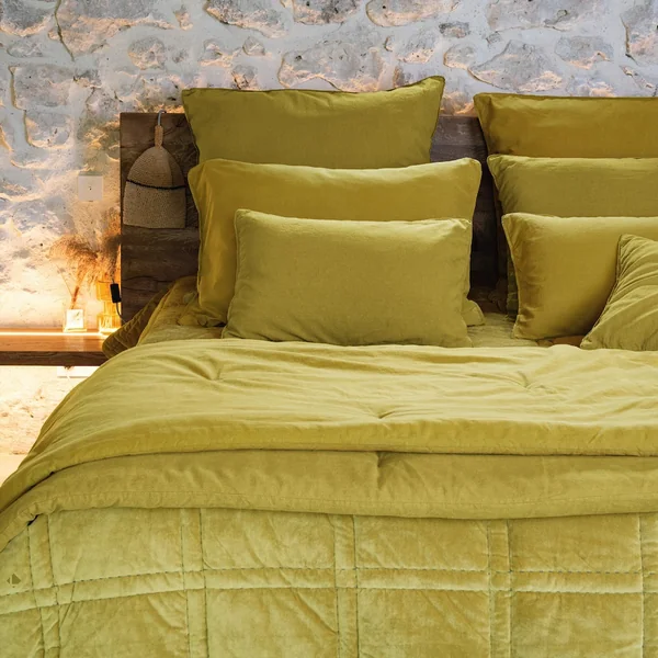 Housse de coussin 45x45 cm 50% lin et 50% coton collection OPERA DECO jasmin