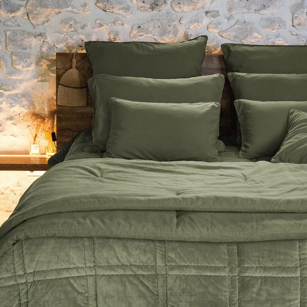 Housse de coussin 45x45 cm 50% lin et 50% coton collection OPERA DECO mousse
