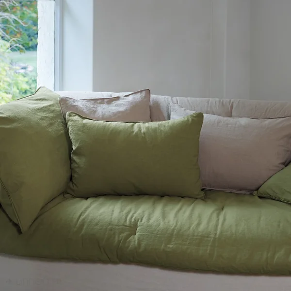 Housse de coussin 45x45 cm 50% lin et 50% coton collection OPERA DECO mousse