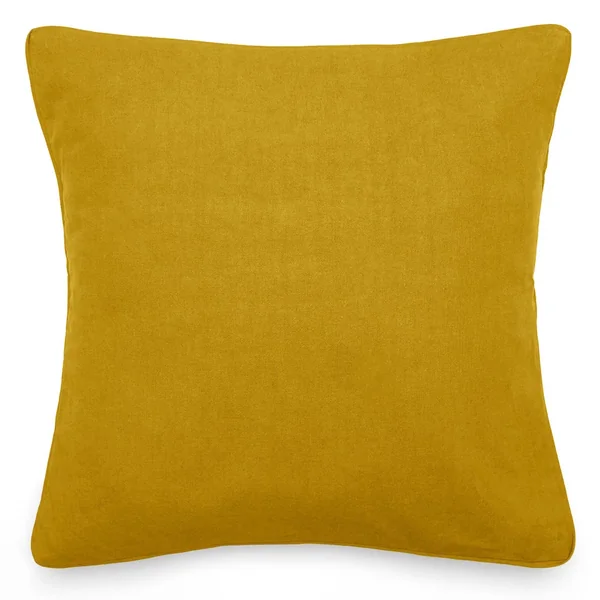 Housse de coussin 45x45 cm 50% lin et 50% coton collection OPERA DECO moutarde