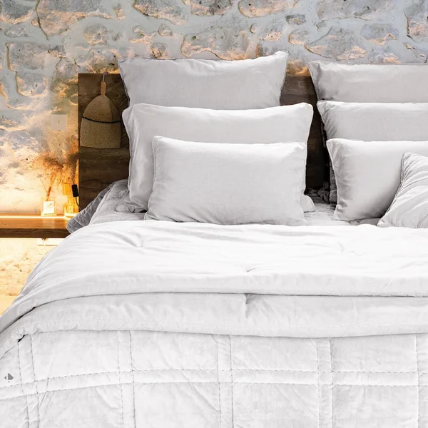 Housse de coussin 45x45 cm 50% lin et 50% coton collection OPERA DECO neige