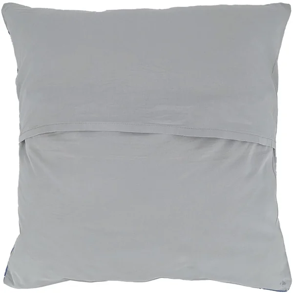 Housse de coussin 45x45 cm lin lavé motif végétal PALAWAN bleu Indigo