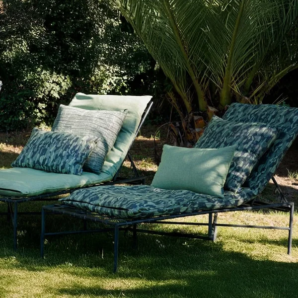 Housse de coussin 62x62 cm collection KALYMNOS tissu oléfine vert chanvre