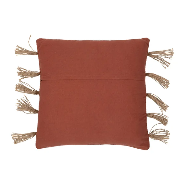 Housse de coussin en coton et jute terracotta 45x45cm - Kolore