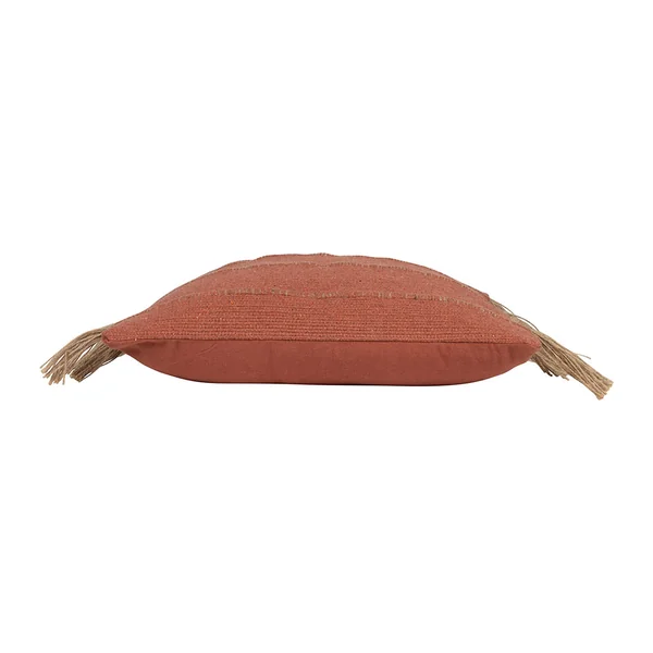 Housse de coussin en coton et jute terracotta 45x45cm - Kolore