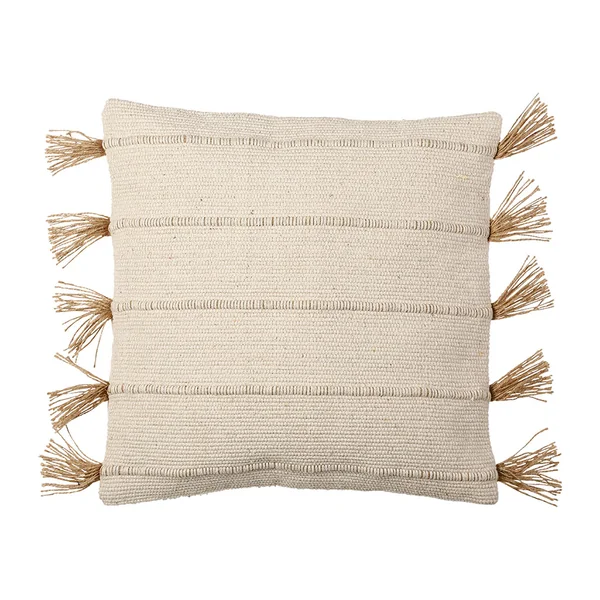 Housse de coussin en coton et jute écru 45x45cm - Kolore