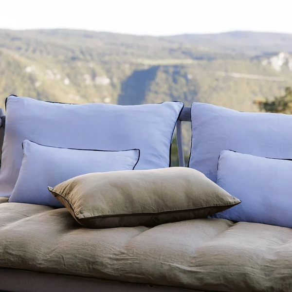 Housse de coussin PRELUDE 40x60 cm lin et coton lavé gris Ficelle