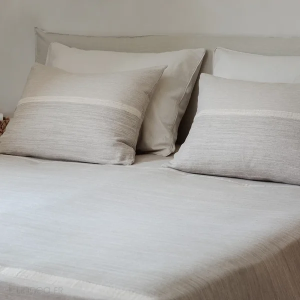 Housse de coussin ZAGORA pur coton 250 g/m² 50x70 cm beige ficelle