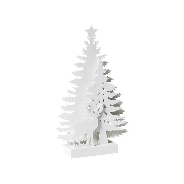 Kerstdecoratie LED FEMAN Rendier Kerstboom 36 cm Wit