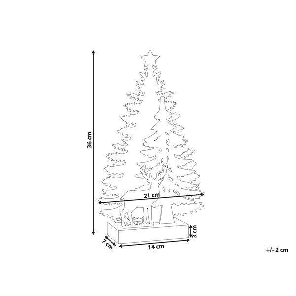Kerstdecoratie LED FEMAN Rendier Kerstboom 36 cm Wit