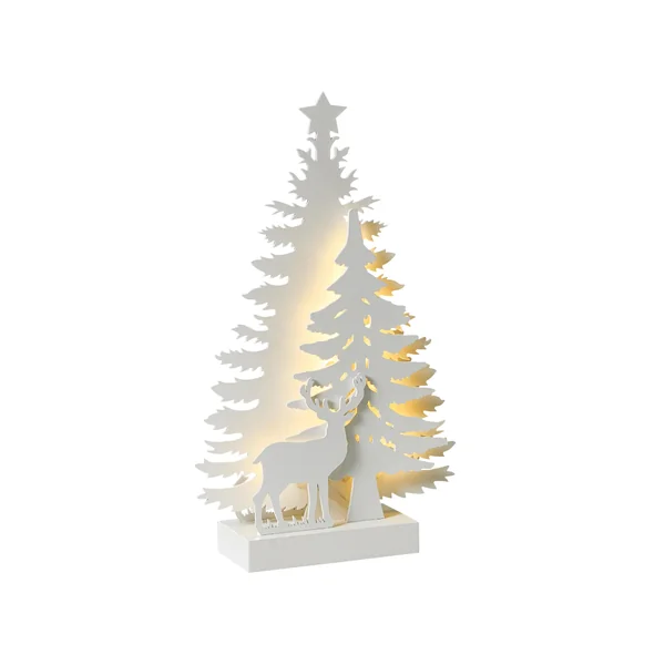 Kerstdecoratie LED FEMAN Rendier Kerstboom 36 cm Wit