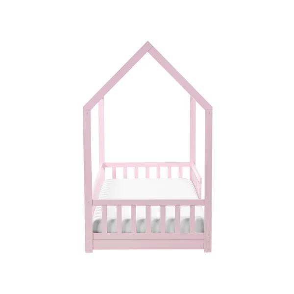 Kids Bed House Pine Wood COSSAYE 90 x 200 cm (EU Single) Pastel Pink