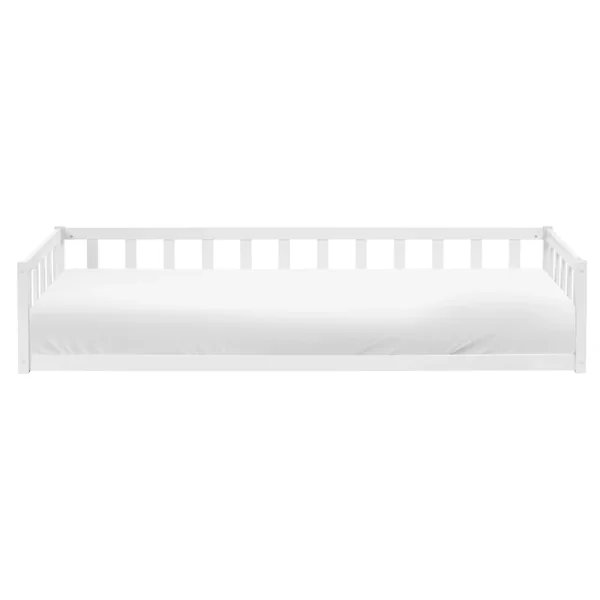 Kids Bed Pine Wood AURIBEAU 90 x 200 cm (EU Single) White