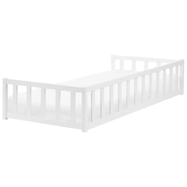 Kids Bed Pine Wood AURIBEAU 90 x 200 cm (EU Single) White