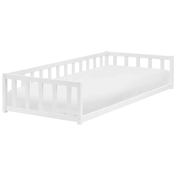 Kids Bed Pine Wood AURIBEAU 90 x 200 cm (EU Single) White