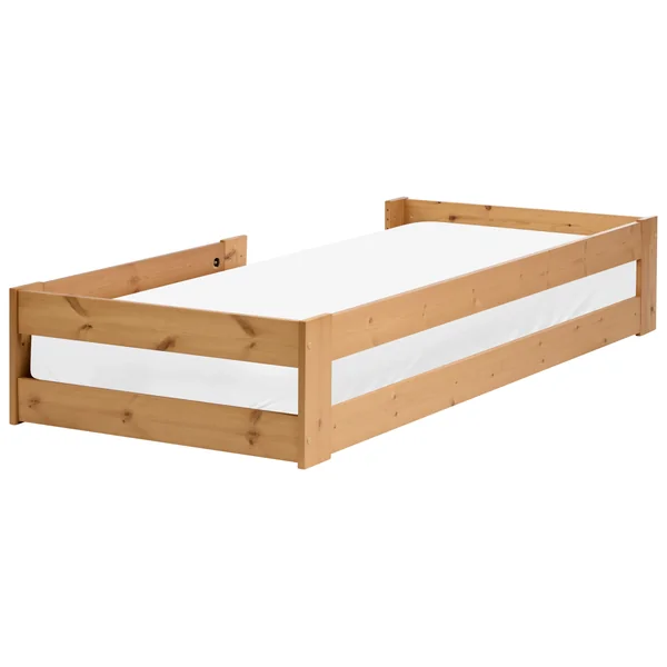 Kids Bed Pine Wood PRIMELLES 90 x 200 cm (EU Single) Brown