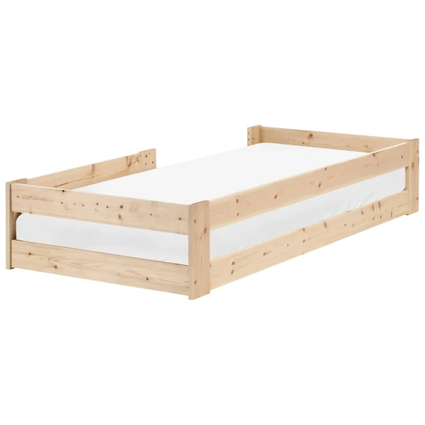 Kids Bed Pine Wood PRIMELLES 90 x 200 cm (EU Single) Light Brown