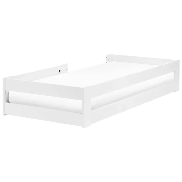 Kids Bed Pine Wood PRIMELLES 90 x 200 cm (EU Single) White