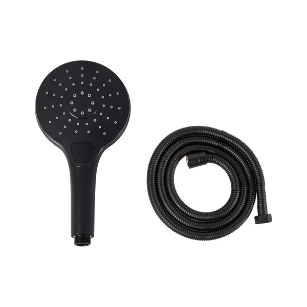 Kit de pommeau de douche avec tuyau flexible IQUIRA 4 modes Noir