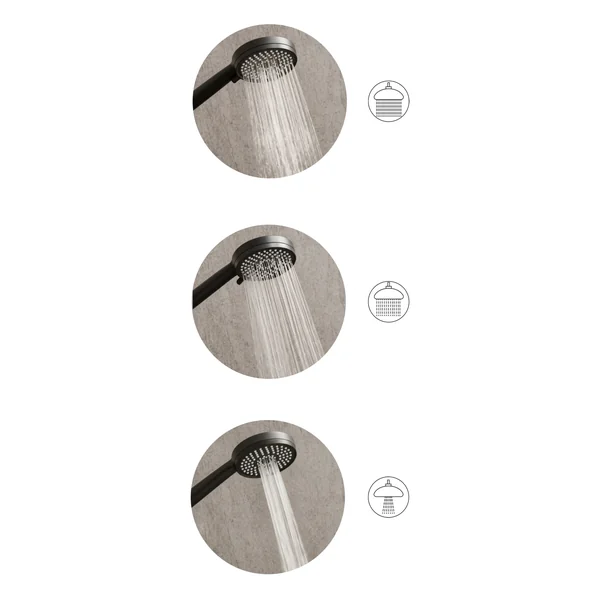 Kit de pommeau de douche avec tuyau flexible SURIPA 3 modes Noir