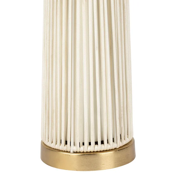 Lampe champignon en fer et nylon blanc et doré h58cm E27 - Champart