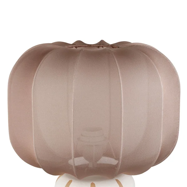 Lampe en coton et céramique rayée écru et marron h49cm E27 - Paese