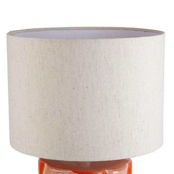 Lampe en lin et céramique rouge et rose h42cm E27 - Pop's