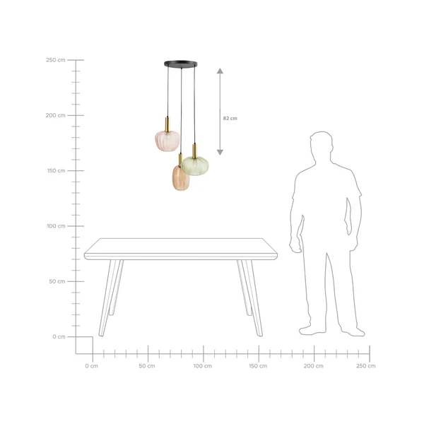 Lampe suspension NJORO Verre Multicolore