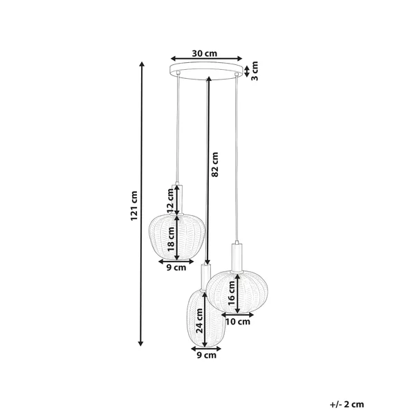 Lampe suspension NJORO Verre Multicolore