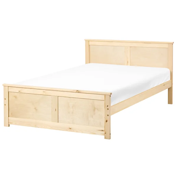 Lit avec sommier Bois de pin DAUPHIN 120 x 200 cm Marron clair