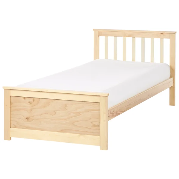 Lit avec sommier Bois de pin OLENDON 90 x 200 cm Marron clair