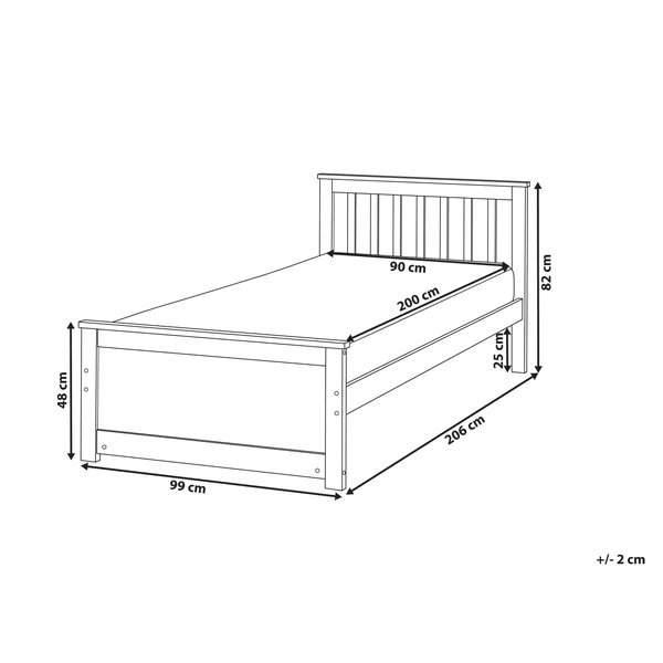 Lit avec sommier Bois de pin OLENDON 90 x 200 cm Marron clair