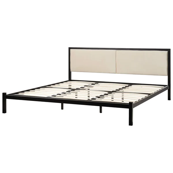 Lit avec sommier Métal CLAMART 180 x 200 cm Beige clair