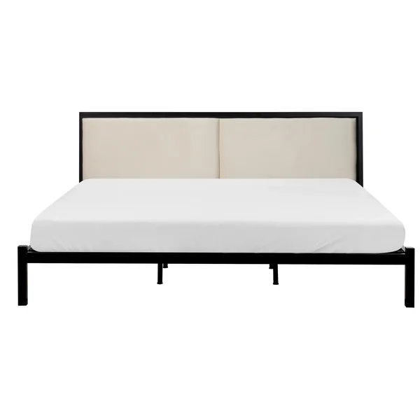 Lit avec sommier Métal CLAMART 180 x 200 cm Beige clair