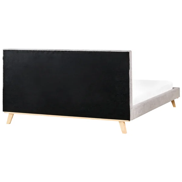 Lit avec sommier Tissu chenille TALENCE 180 x 200 cm Gris clair