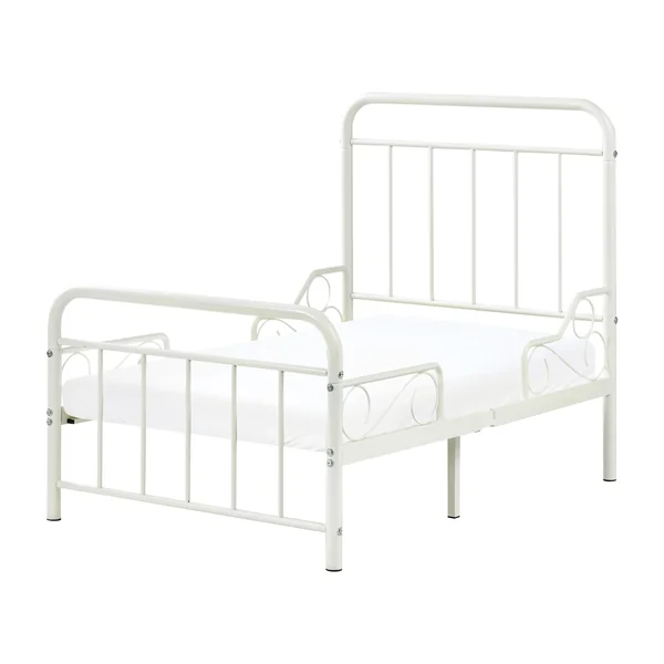 Lit d'enfant extensible Métal ANAIS 90 x 200 cm Blanc cassé