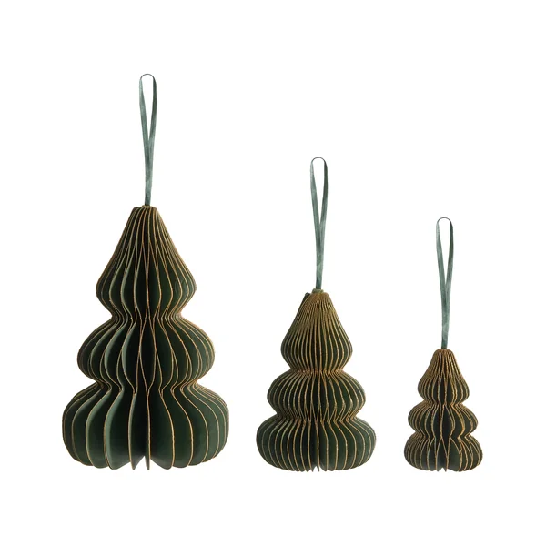 Lot de 19 décorations pour sapin de Noël ORKLA Papier Vert