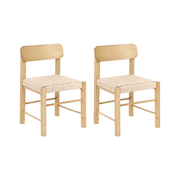 Lot de 2 chaises de salle à manger ALLOS Bois Marron clair