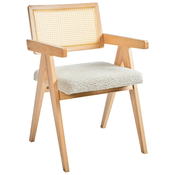 Lot de 2 chaises de salle à manger AVA Bois Marron clair/beige
