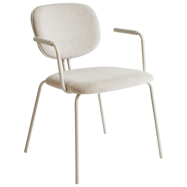 Lot de 2 chaises de salle à manger CARILLE Tissu chenille Beige clair