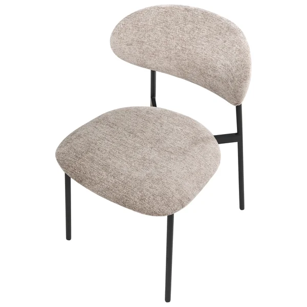Lot de 2 chaises de salle à manger COWLEY Tissu chenille Taupe