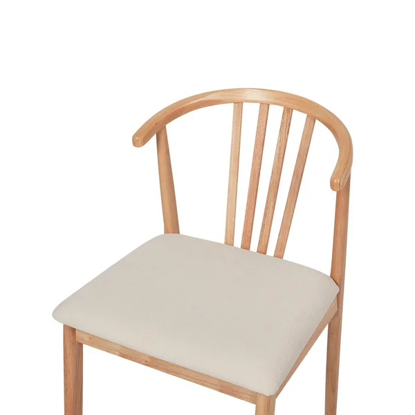 Lot de 2 chaises de salle à manger CRAIG Bois Marron clair/beige