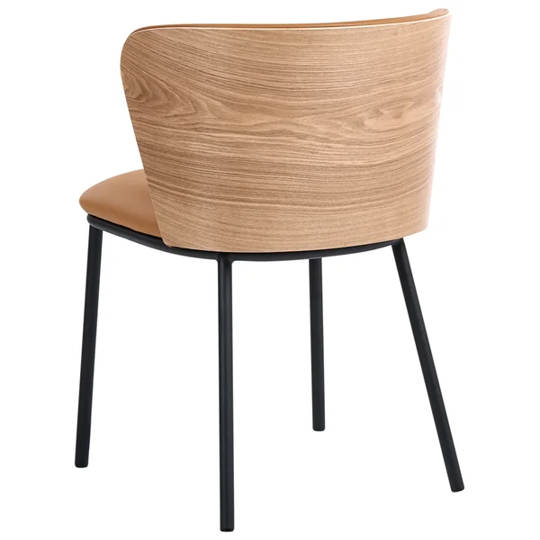 Lot de 2 chaises de salle à manger HOSKIN Cuir PU Marron