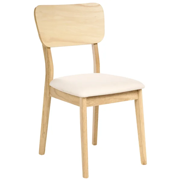 Lot de 2 chaises de salle à manger MINIER Bois Marron clair/beige