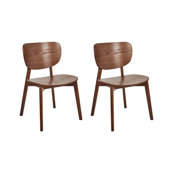 Lot de 2 chaises de salle à manger OVERLY Bois Marron