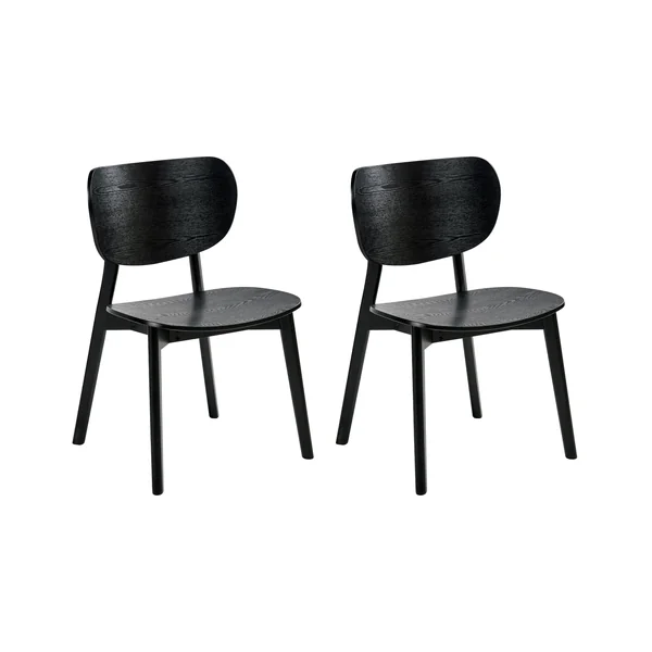 Lot de 2 chaises de salle à manger OVERLY Bois Noir