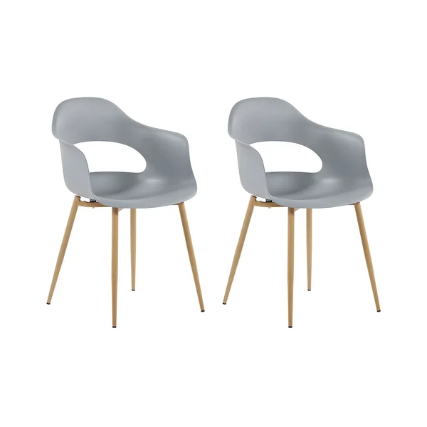 Lot de 2 chaises de salle à manger UTICA Gris clair
